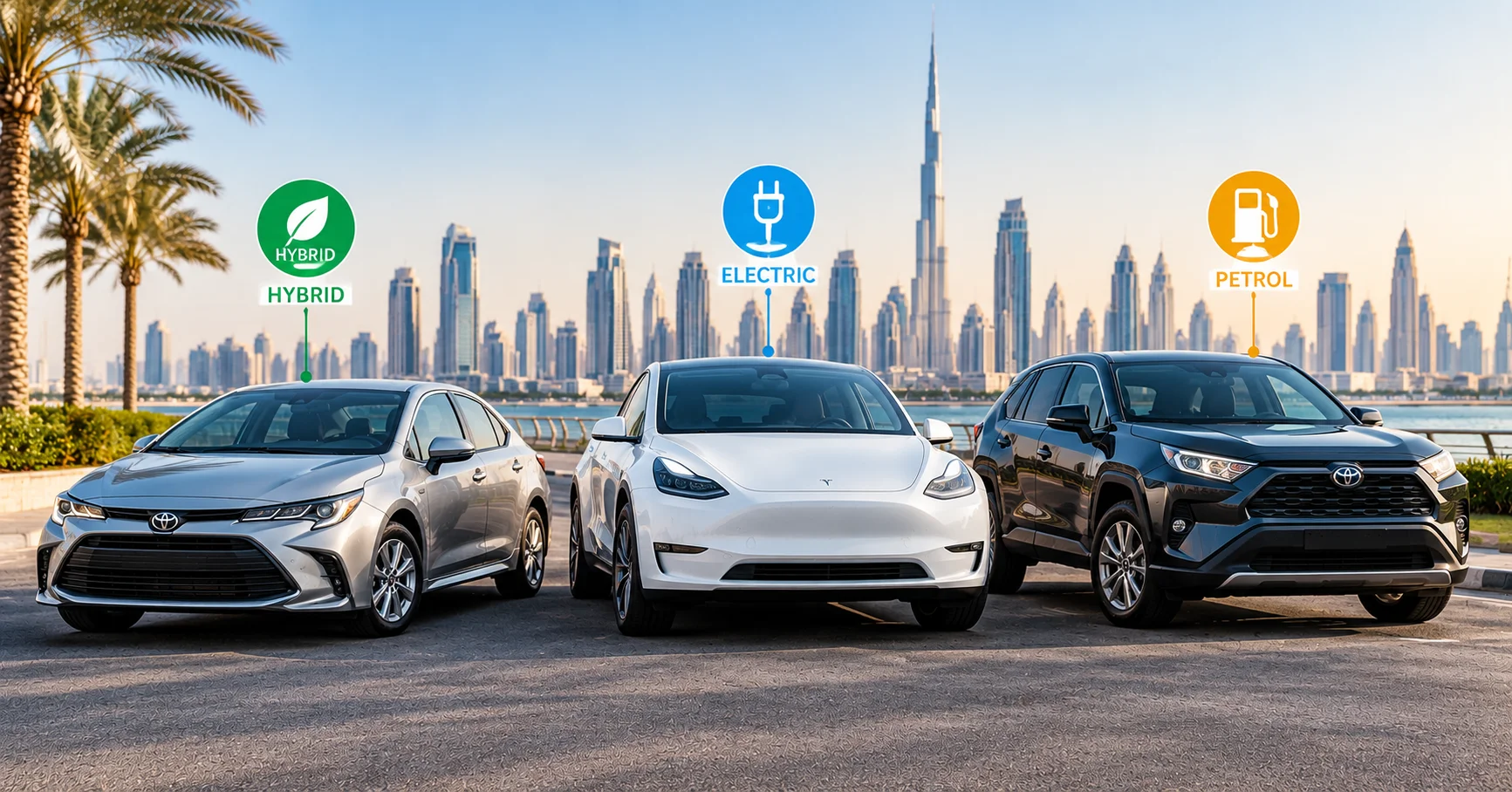 Hybrid vs Electric vs Petrol: Which Rental Car Is Cheapest to Run in Dubai?