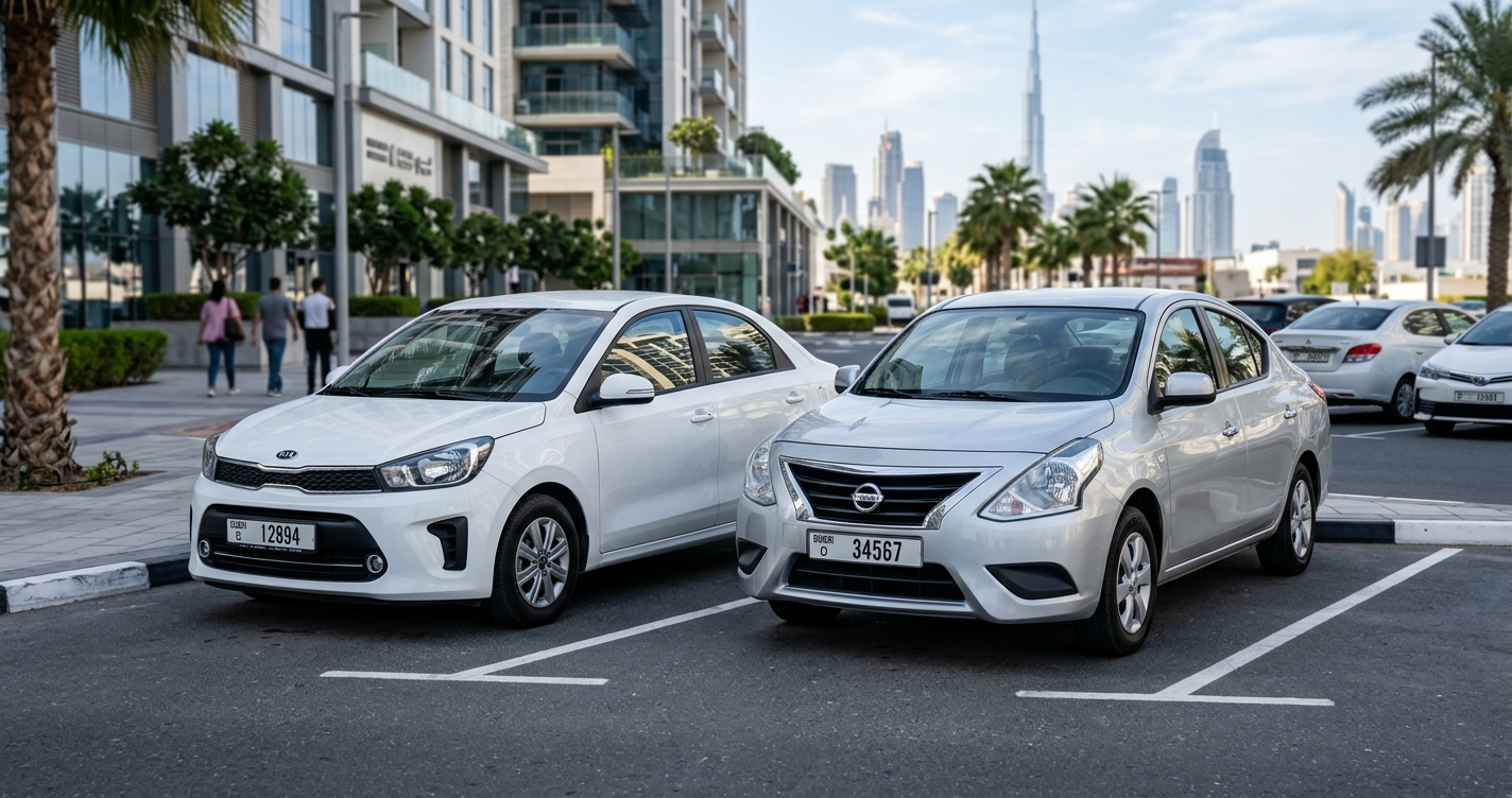 Nissan Sunny vs Kia Pegas: Best Budget Sedan to Rent in Dubai?