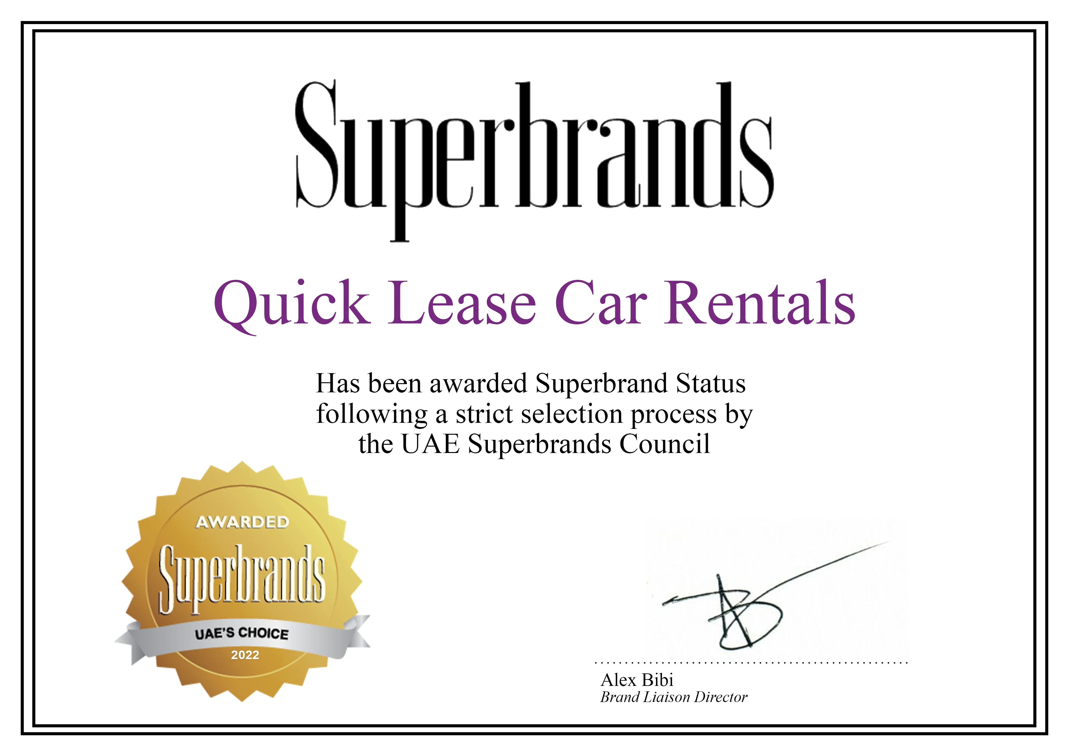 Our Certificates
